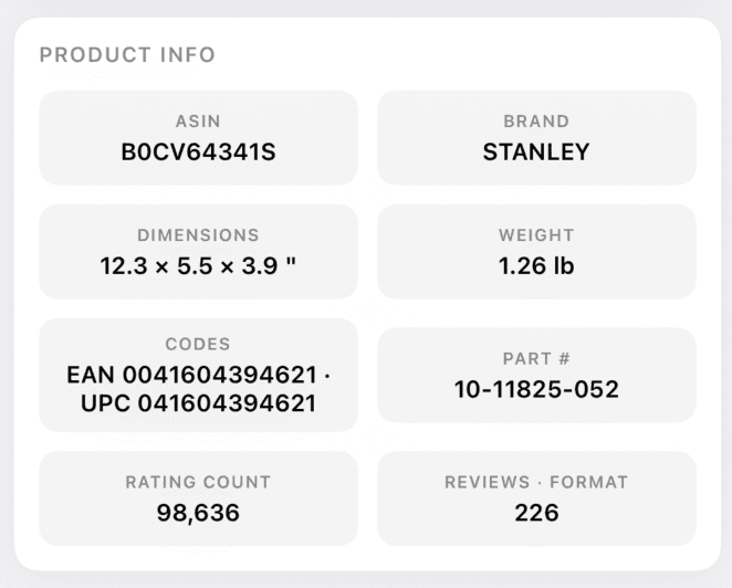 Product specs